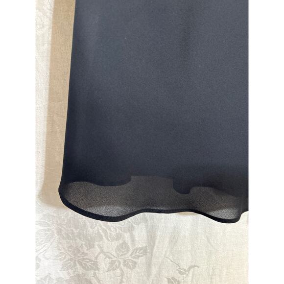 Vintage Dress 10 Black Sheer Top Knee Length Made in USA Goth Witchy Y2K - Picture 2 of 8